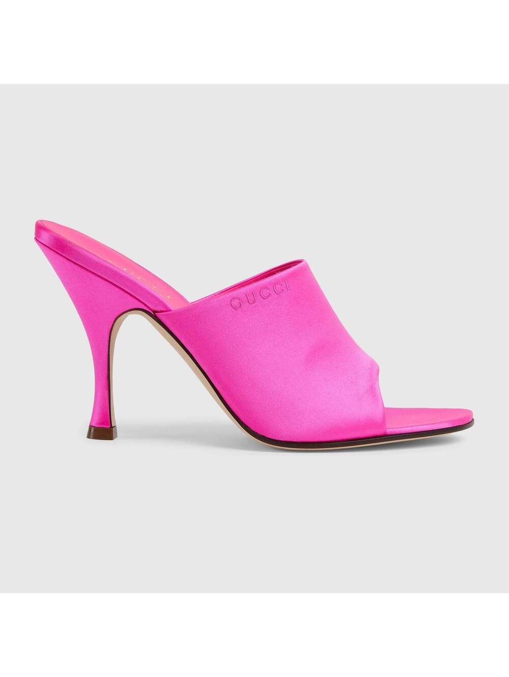 Gucci Logo Satin Slide Sandals(PLEASE REQUEST YOUR SIZE BEFORE PURCHASING)
